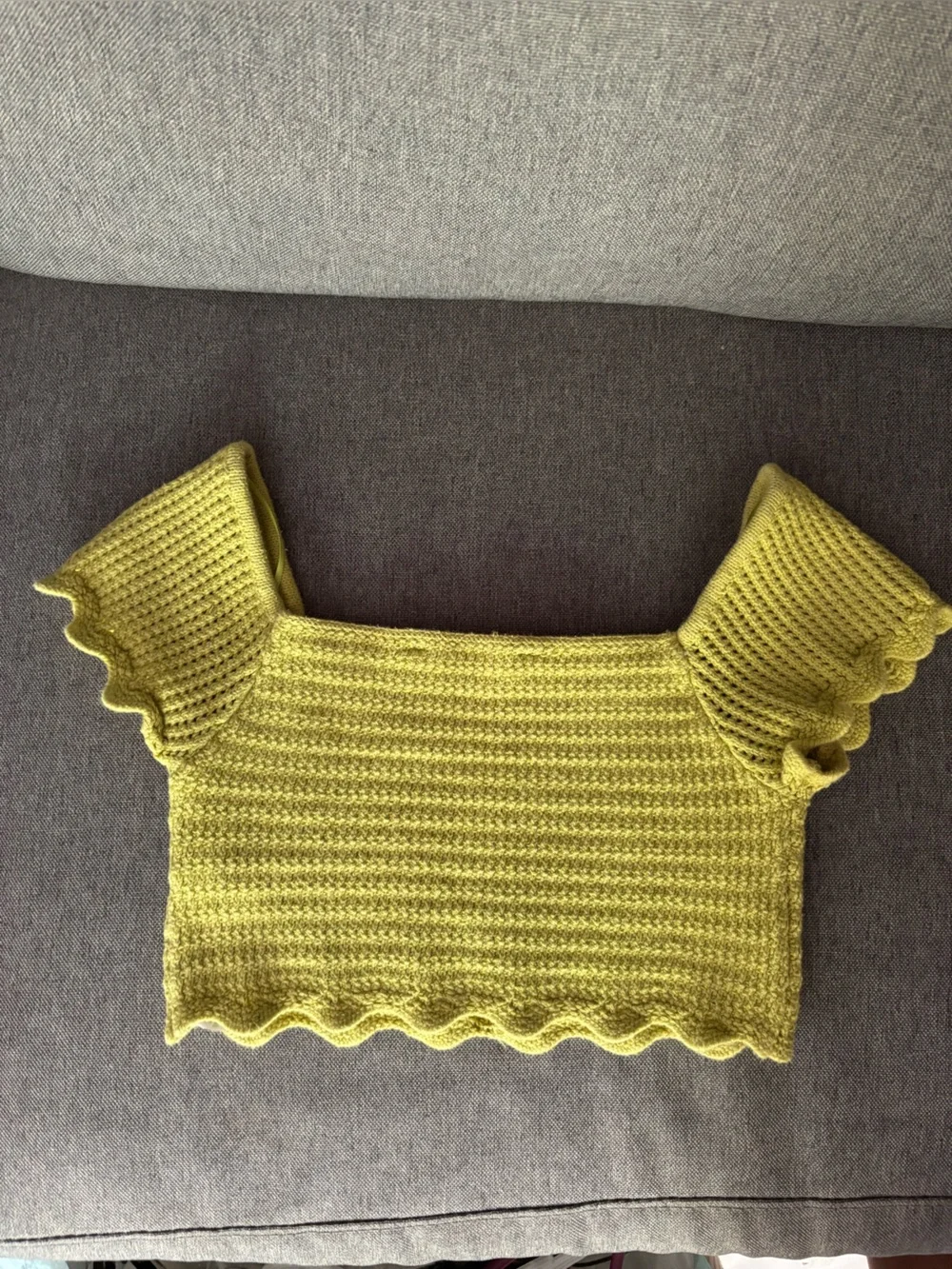 Zara Yellow Textured Knit Cardigan